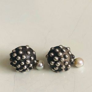 Silver sterling earrings with pearls